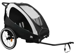 Deryan Luxus 3-in-1 Fahrradanhänger - Black/Cream