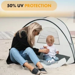Deryan Luxus Pop Up Silber Strandzelt