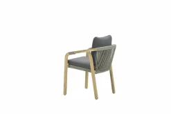 Dining Stuhl - acacia- rope dunkel grau