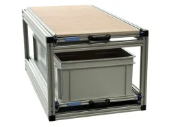 Doppel-Heckauszug mit 2 offene Boxen und Multiplexplatte -90x40cm