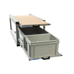 Doppel-Heckauszug mit 2 offene Boxen und Multiplexplatte -90x40cm