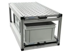 Doppel-Heckauszug mit 2 offene Boxen und Alu platte - 90 × 40 cm