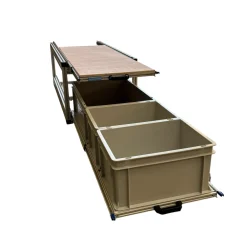 Doppel-Schiebeframe 120x40 cm mit offenen Boxen und Holz
