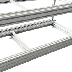 Doppelter Aluminium-Schiebeboden mit 4 offenen Boxen - 80x60cm