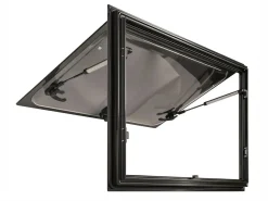 DWS Camping 1000 x 500 mm Klappfenster mit Kombirollo - Black