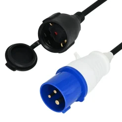 ELP Schuko-Kontrastecker auf CEE-Stecker Adapterkabel