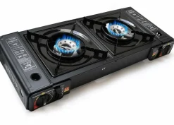 Eurocatch 2 flammig gaskocher - Black