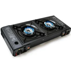 Eurocatch 2 flammig gaskocher - Black