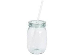 Excellent Houseware Trinkbecher mit Trinkhalm