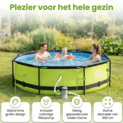 EXIT Lime 300x76cm Pool mit pump - Grün