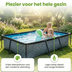 EXIT Stone 300x200x65cm Pool mit pump - Grau