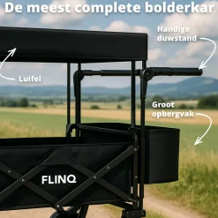 FlinQ 130 kg Bollerwagen mit Dach - 130 kg