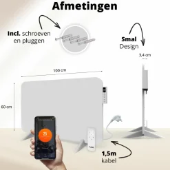 FlinQ 800 Watt Smart Infrarot-Heizung - White