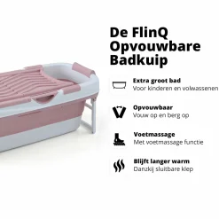 FlinQ Faltbare Badewanne - Pink/White
