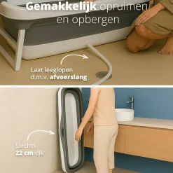 FlinQ Faltbare Badewanne - Grey/White
