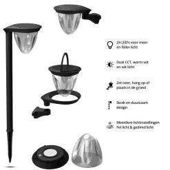 FlinQ Juno Solar-Gartenlampe - Set von 2