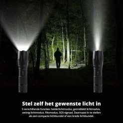 FlinQ Set von 2 Militär-Taschenlampe mit Batterien