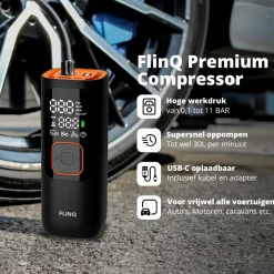 FlinQ Tragbarer Luftkompressor - Black/Orange