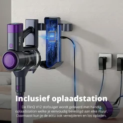 FlinQ V12 Akku-Staubsauger mit Handstaubsauger - Purple