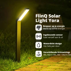 FlinQ Yora Solar-Gartenleuchten - 2er-Pack