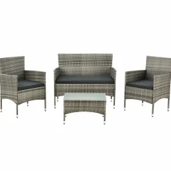Fort Myers Polyrattan graues Lounge-set