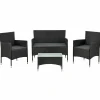 Fort Myers Polyrattan schwarzes Lounge-set