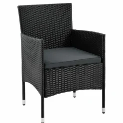 Fort Myers Polyrattan schwarzes Lounge-set