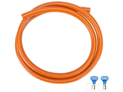Gimeg 1,5 Meter PVC HD-Gasschlauch mit 2 Schlauchklemmen