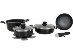Gimex 7-teiliges Induktionstopfset - Black
