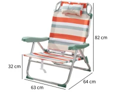 HEM 3er-Strandset mit Stranstuhl, Liege und Kühltasche - Orange