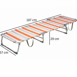 HEM set von 2 aluminium verstellbare klappliege - Orange