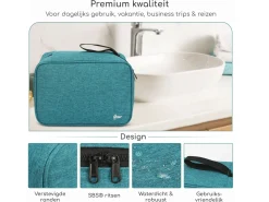 Hikr Kulturbeutel mit Haken – Extra geräumig - Black