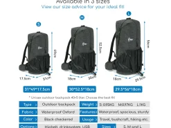 Hikr Size L Black Rucksack - 40-45 Liter