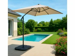 HIXA Beton Set von 4 Sonnenschirmfliesen - Black