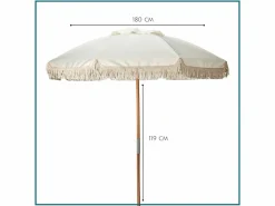 HIXA Sonnenschirm mit Holzständer - Beige