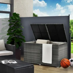 Ikaria Polyrattan graue Auflagenbox