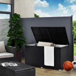 Ikaria Polyrattan schwarze Auflagenbox