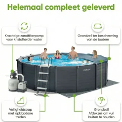 Intex graphite panel 478x124cm pool – 5-teilig