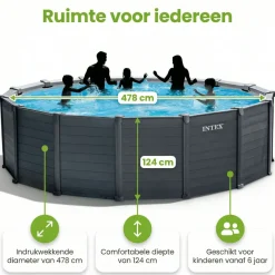 Intex graphite panel 478x124cm pool – 5-teilig