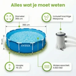 Intex metal frame 366x76cm pool – 3-teilig