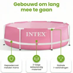 Intex metal frame 244x76cm pool - pink