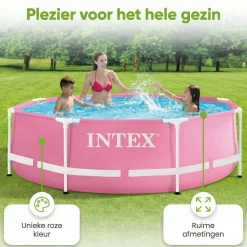 Intex metal frame 244x76cm pool - pink