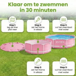 Intex metal frame 244x76cm pool - pink