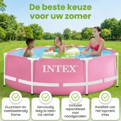 Intex metal frame 244x76cm pool - pink