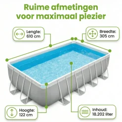 Intex prism frame 610x305x122cm pool – 6-teilig