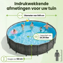 Intex prism greywood 549x122cm pool – 6-teilig