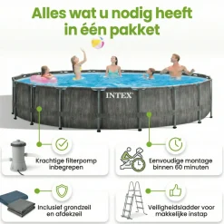 Intex prism greywood 549x122cm pool – 6-teilig
