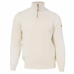 Ivanhoe NLS Elm weißer Pullover mit halbem Reißverschluss