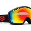 IVOL schwarz Rotes Spiegelglas Skibrille
