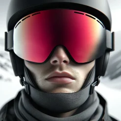 IVOL schwarz Rotes Spiegelglas Skibrille